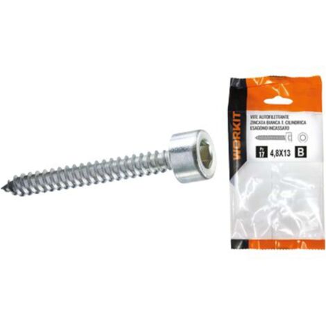 VITE AUTOFILETTANTE TCCE SELF WORKIT - ZINCATA BIANCA MM 4,8X50 CF=PZ 10 - 5 confezione
