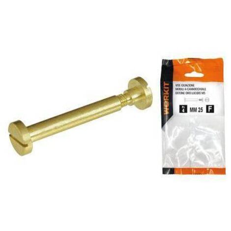VITE GIUNZIONE MOBILI OTT ORO LUCIDO SELF WORKIT - CANNOCCHIALE MM 6 VITE M 5 MM 35 CF=PZ 4 - 2 Confezioni