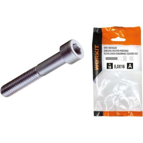 VITE METALLO TCCE ZINCATA SELF WORKIT  - CAVA ESAGONALE CL 8.8 FIL PARZIAL MM 5X50 CF=PZ 7 - 5 confezione