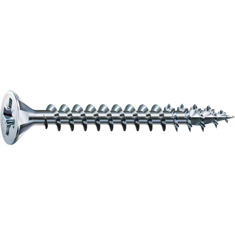 Image of Spax - A2J, 1081010350123 4 cut - Vite universale a croce con testa fresata, filettatura totalmente galvanizzata, 1081010350353