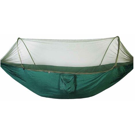 Vitesse automatique ouverte, hamac de camping en tissu de nylon simple et double extérieur pour le camping - vert foncé