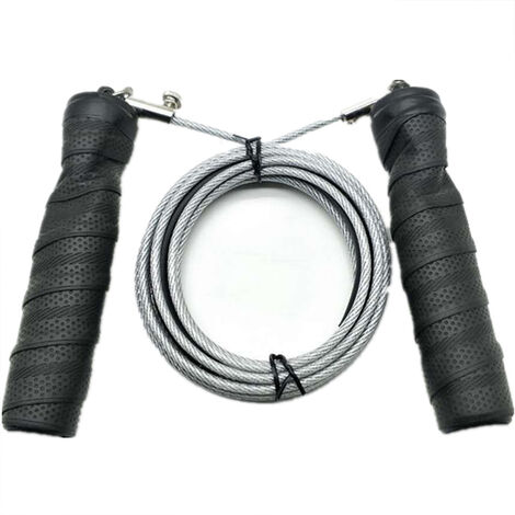 Vitesse de poignée antidérapante de corde à sauter en fil d'acier réglable pour l'exercice aérobie Crossfit Fitness