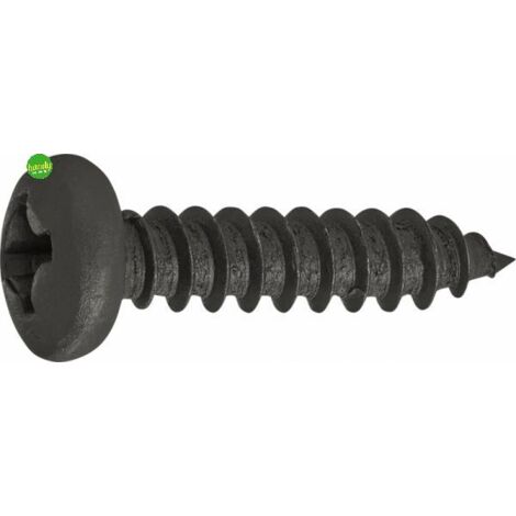 Viti autofilettanti testa cilindrica Masidef per metallo phillips Ø 3,5 x 15 mm 40 pz nere