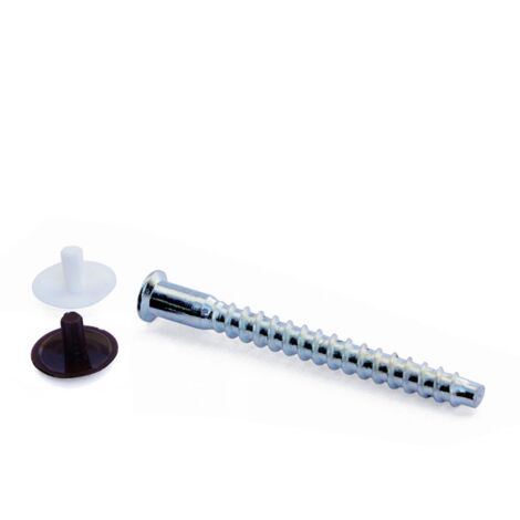Viti di collegamento impronta esagonale + tappi - Ø 7 x 38 mm. - 16 pz.