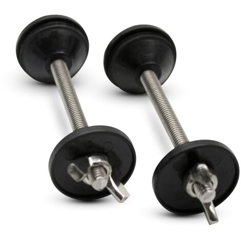 Viti di fissaggio per serbatoio WC  LOTTO 2  Fissaggio del water  Kit: barra filettata m6x100 + cono snodato + piastra rondella + DADO ad alette  acciaio inossidabile  WC articolato  Vaso WC con tropp