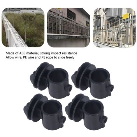 Viti isolanti per recinti elettrici, leggere e resistenti agli urti per mini viti isolanti in ABS con supporto per asta (nere) (20 pezzi)
