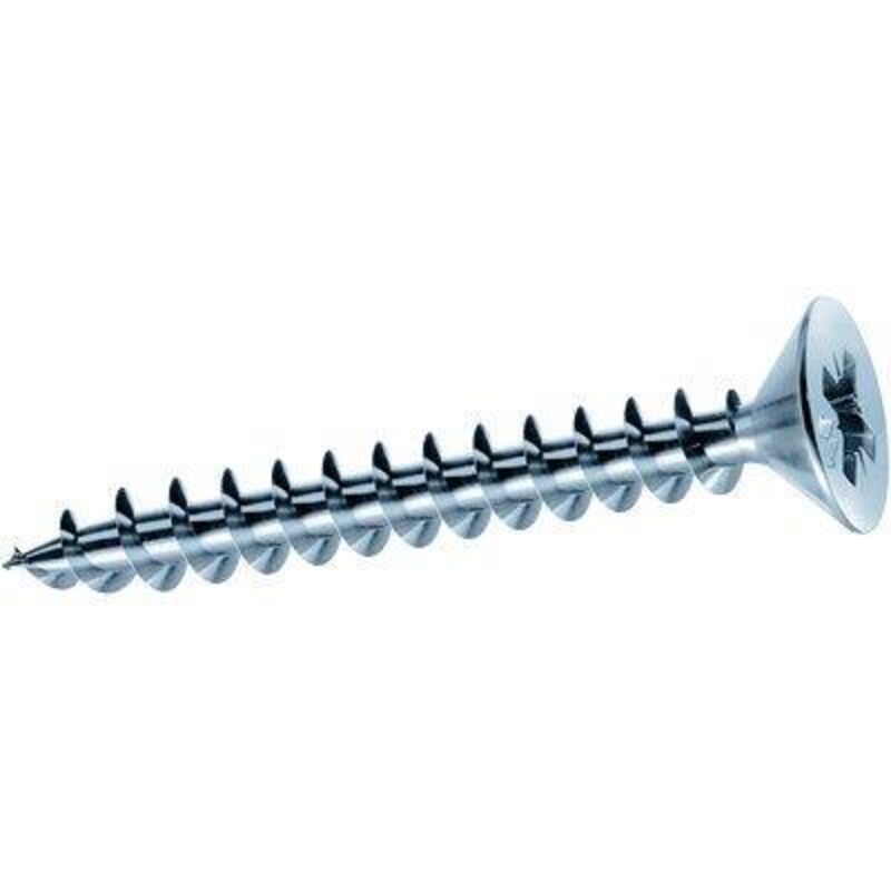 Mustad - Panelvit Vite a testa cilindrica Pozidriv - Filettatura intera - Zincato bianco - Ø3,5x12mm - Confezione da 500 - PVACZP350120B8C