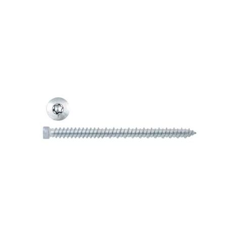 VITI PER CALCESTRUZZO TESTA CILINDRICA TORX ZINCATA BIANCA- - ø mm.7,5x212 - 100 pezzi AMBROVIT