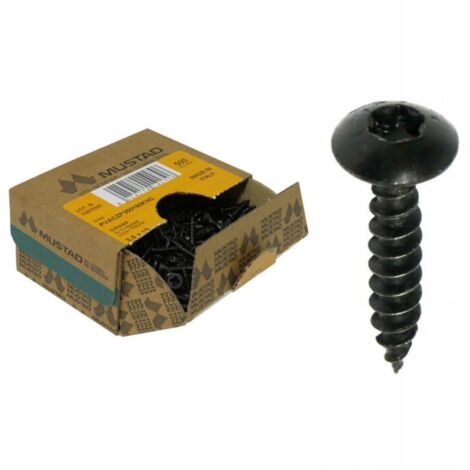 Viti per legno nere MUSTAD 5,5 x 30 mm, confezione da 200
