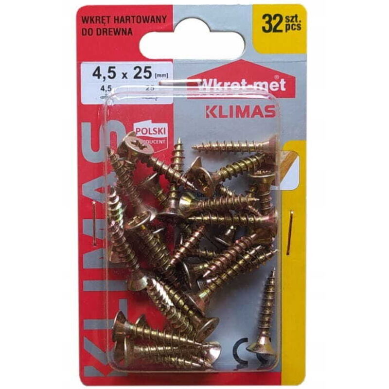 Viti per legno temprate 4,5x25mm 32pz PZ2 oro