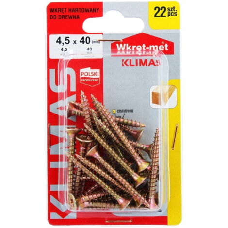 Viti per legno temprate 4,5x40mm 22pz PZ2 oro