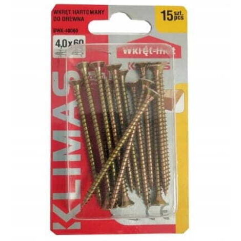 Viti per legno temprate 4x60mm 15pz PZ2 oro