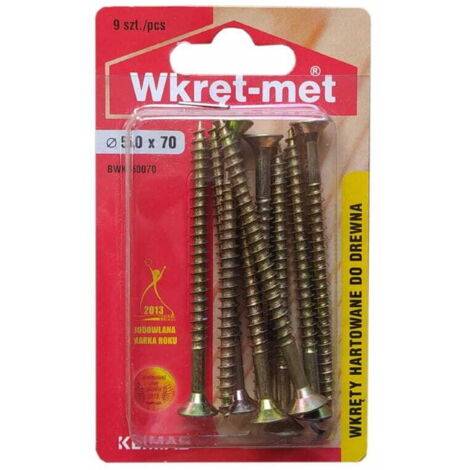 Viti per legno temprate 5x70mm 9pz PZ2 oro