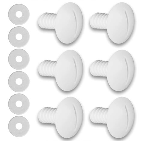 Viti per ruote in plastica applicabili (6 viti) per pulitore per piscine Polaris 180/280 con 6 rondelle extra Parte di ricambio per pulitore per piscine C55 C-55, bianco