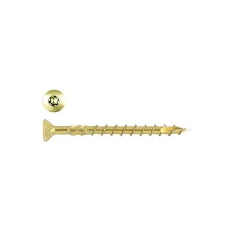 VITI PER TRUCIOLARE TESTA SVASATA TORX ACCIAIO ZINCATO GIALLO- - ø mm.4,5x30 filetto mm.18 - torx T25 - 500 pezzi AMBROVIT