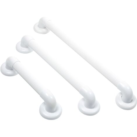 Vitility Badezimmer Haltegriff, Wandstütze mit rutschfester geriffelter Oberfläche für Dusche Bad Toilette Treppe, ABS, Tragkraft 120 kg, gerade Stange 30 cm, weiß, mit Befestigungsmaterial