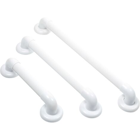 Vitility Badezimmer Haltegriff, Wandstütze mit rutschfester geriffelter Oberfläche für Dusche Bad Toilette Treppe, ABS, Tragkraft 120 kg, gerade Stange 45 cm, weiß, mit Befestigungsmaterial