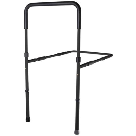 Vitility Barre de lit réglable 81–106 cm, barrière de sécurité avec pochette de rangement, poignée douce, acier robuste, prévention des chutes, montage facile, support de lit pour seniors et personnes