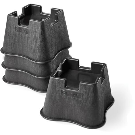 Vitility Möbelerhöhung 4er Set, Stuhlerhöhung Beine, Möbelerhöher, Betterhöher rutschfeste Oberfläche, Erhöhung für Bett Couch Tisch, max. Last 150 kg, Höhe 7 cm, PVC, schwarz