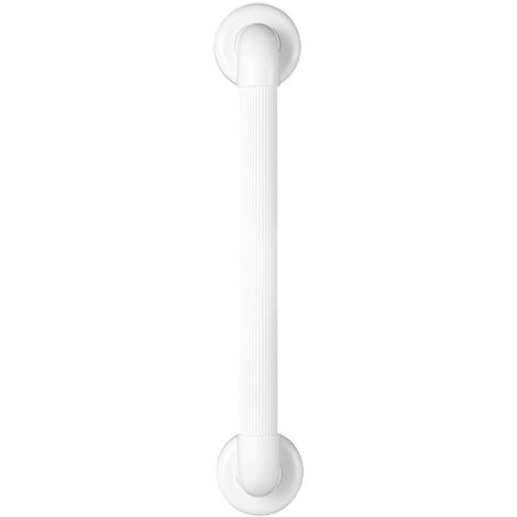 Vitility Poignée salle de bain, barre murale de sécurité avec surface antidérapante rainurée pour douche baignoire toilette escalier, ABS, charge 120 kg, barre droite 45 cm, blanc, avec kit de