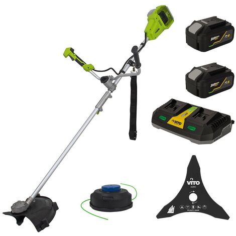 Vito – Débroussailleuse à batterie 40V – 2 batteries lithium 4Ah – Moteur Brushless – Largeur de coupe 250 mm – Chargeur double inclus