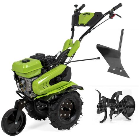 Vito – Motoculteur à essence 4T 212 cm³ 7 CV 5200 W – Largeur de travail 70-85 cm – 2 vitesses avant + 1 arrière – Butteur et jeu de fraises inclus