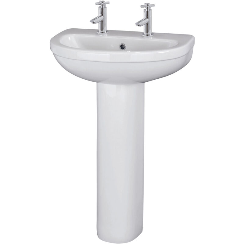 Balterley - Round 2 Tap Hole Basin & Full Pedestal - 550mm