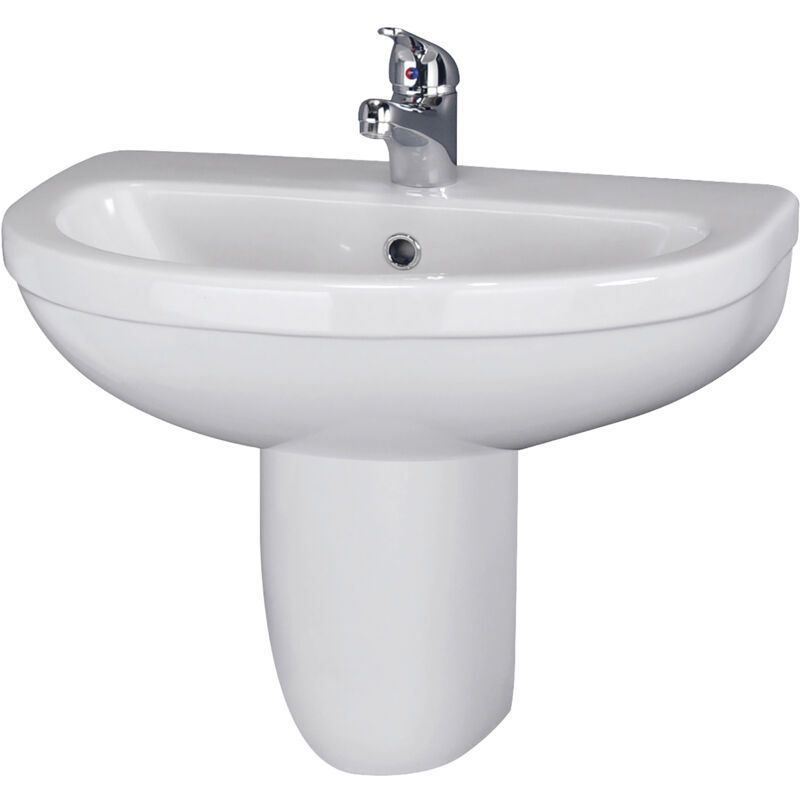 Balterley - Round 1 Tap Hole Basin & Semi Pedestal - 550mm