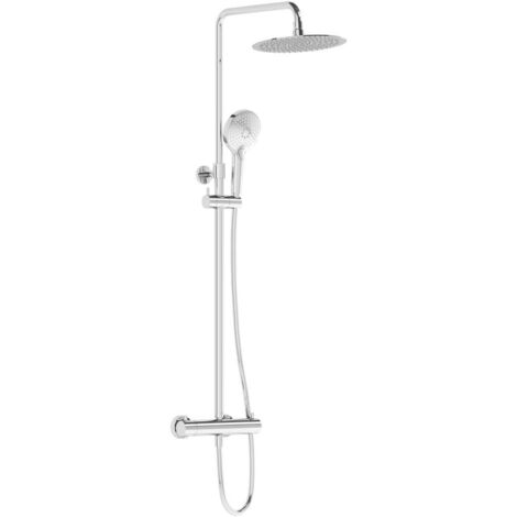 Vitra AquaHeat Bliss 250 Thermostatic Bar Mixer Shower with Shower Kit + Fixed Head - Chrome