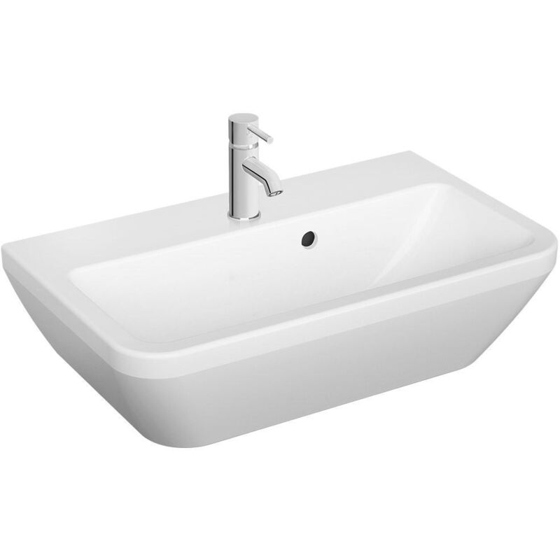 Integra Lavabo suspendu 60x36 cm avec trou pour robinetterie au milieu, Blanc (7088-003-0001) - Vitra