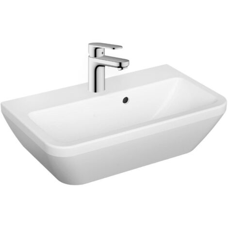 Vitra  Lavabo sospeso Integra 60x36 cm + miscelatore monocomando per lavabo con scarico, bianco (7088-VernisBlend1)