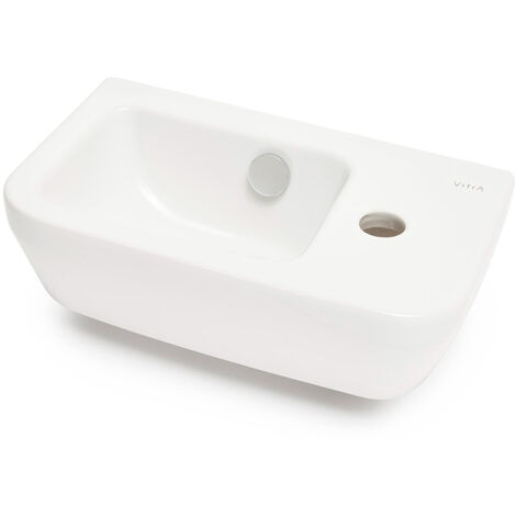 Vitra – Lave-mains à poser 370 x 220 mm – Trou robinet à droite – Céramique blanche – Compact pour petits espaces