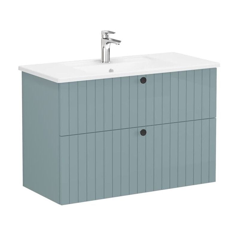 Vitra - Meuble de salle de bain avec lavabo Root 100x67x46 cm vert mat (ROOTG100GINTS)