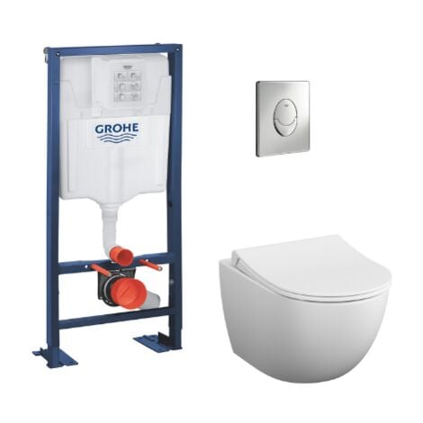 Ideal Standard ProSys - Ensemble pour WC suspendu, cuvette et abattant  Eurovit, Plaque de déclenchement Oleas M2, Rimless, SoftClose, chrome  ProSys80M SP123