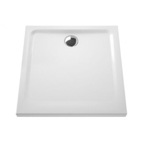 Vitra – Receveur de douche carré 80x80cm en céramique – Antidérapant – Installation encastrée ou posée – Bonde diamètre 90mm