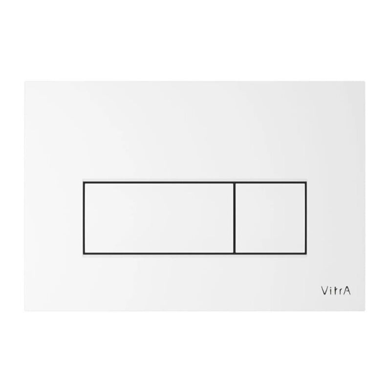 Root Square Plaque de déclenchement double touche, Blanc brillant (740-2300) - Vitra