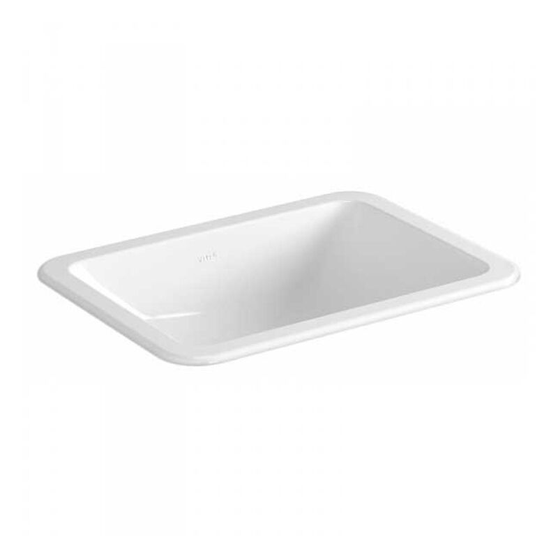 S20 Compact Countertop Basin with Front Overflow 500mm Wide - 0 Tap Hole - Vitra