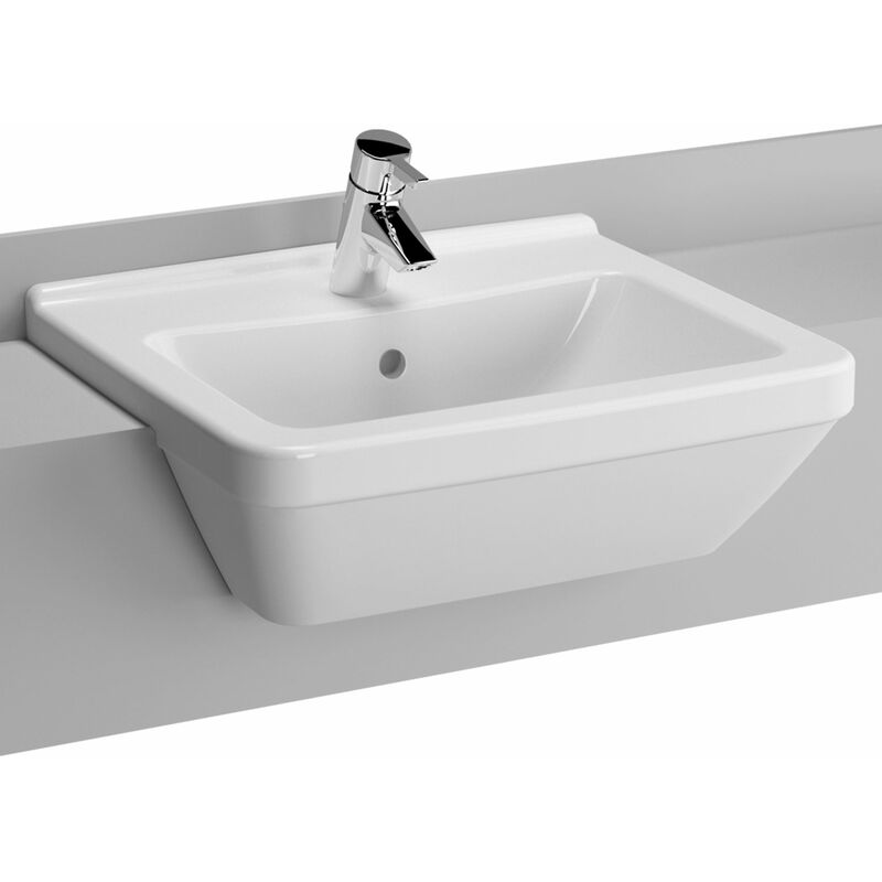 S50 Semi Recessed Basin 550mm Wide 1 Tap Hole - Vitra