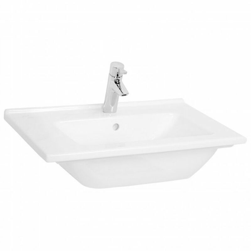 S50 Vanity Basin 600mm Wide 1 Tap Hole - Vitra