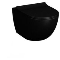 Vitra SENTO Noir mat Cuvette RIM-EX (sans bride) et abattant ultra-fin avec frein de chute (7748B083-0075 + 120-083R009)