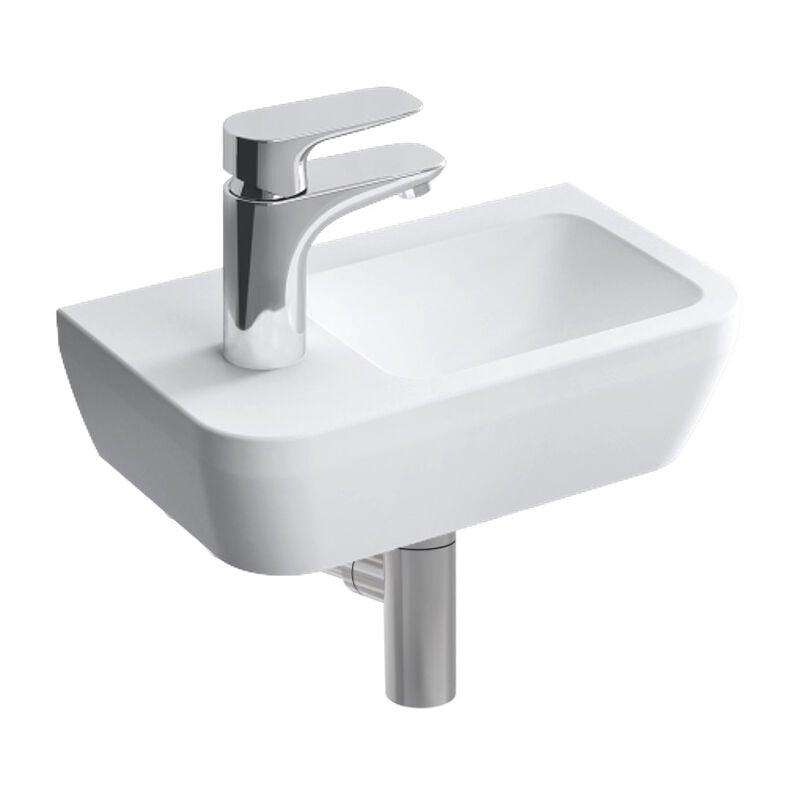 Vitra - Set Lave-mains 37x22 cm, trou pour robinet à gauche + siphon (7090-003-0028-SET)