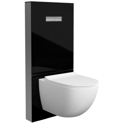 Vitra Vitrus Stand-Spülkasten für Wand-WCs schwarz/aluminium gebürstet