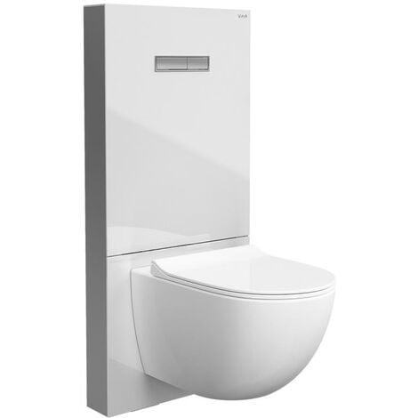 Vitra Vitrus Stand-Spülkasten für Wand-WCs weiß/aluminium gebürstet (770-5760-01)