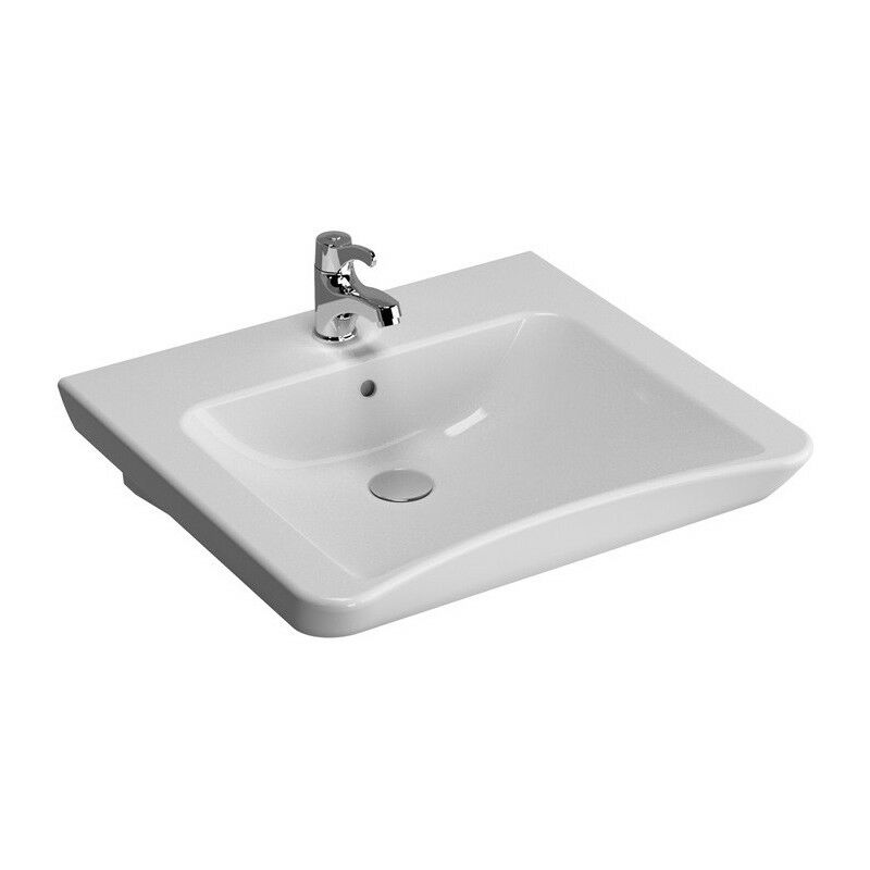 

Lavabo S20 600 x 545/510 mm orificio central para grifería, con orificio rebosadero blanco VITRA