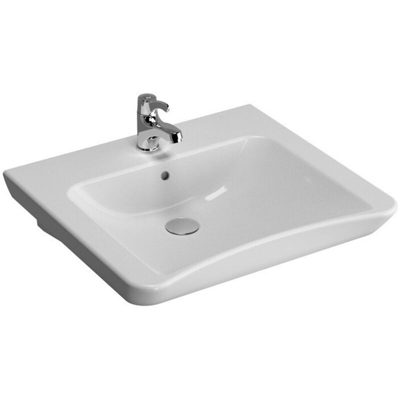 Vitra - Lavabo S20 600 x 545/510 mm trou pour robinetterie central, avec trop-plein blanc