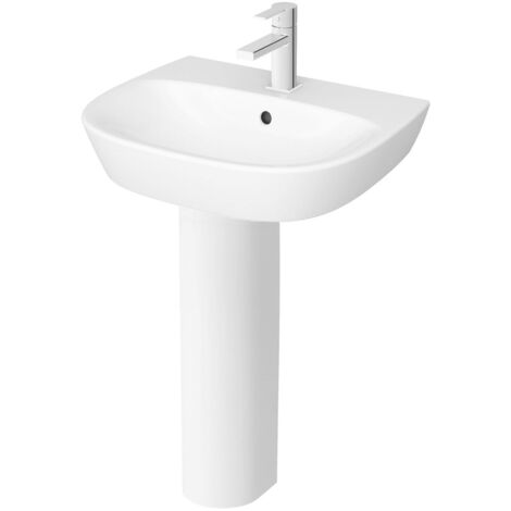 Vitra Zentrum Basin with Full Pedestal 550mm Wide - 1 Tap Hole