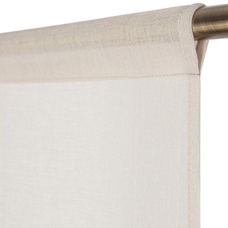 RIDEAUDISCOUNT Vitrage 45 x 150 cm Passe Tringle Effet Délavé Beige