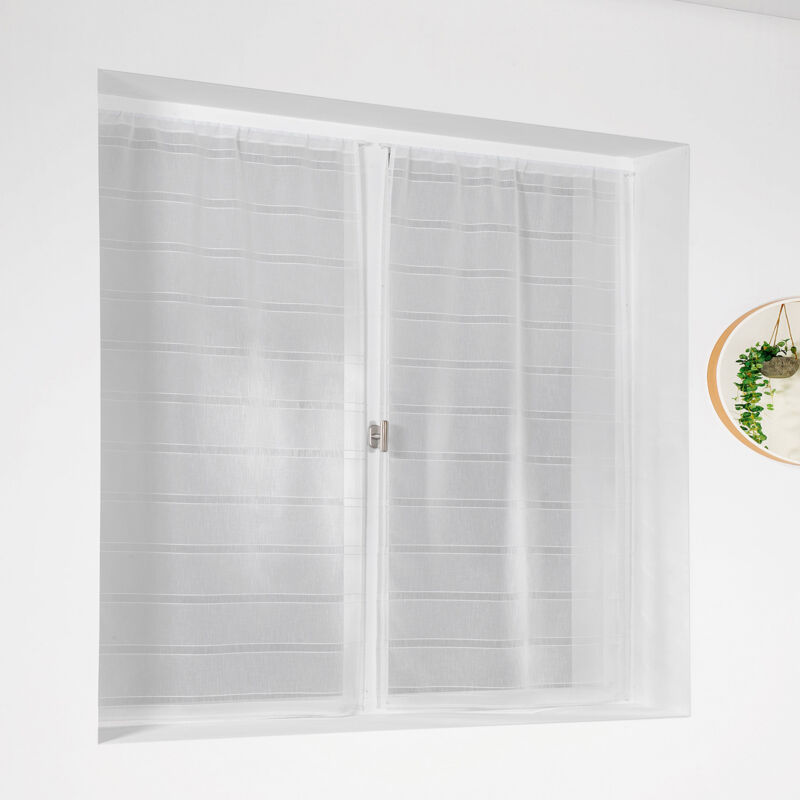 Petits voilages à la paire Cordelette Ecru 55x120 cm