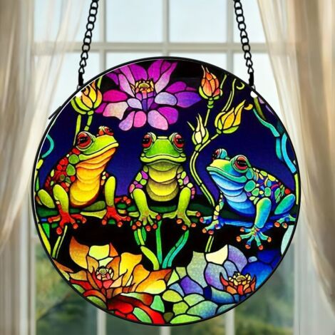 Vitrail animal attrape-soleil 16 cm décoration fenêtre suspension élégante oiseau cadeau grand-mère
