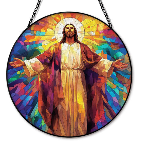 Vitrail chrétien décoratif – Attrape-soleil 20 cm